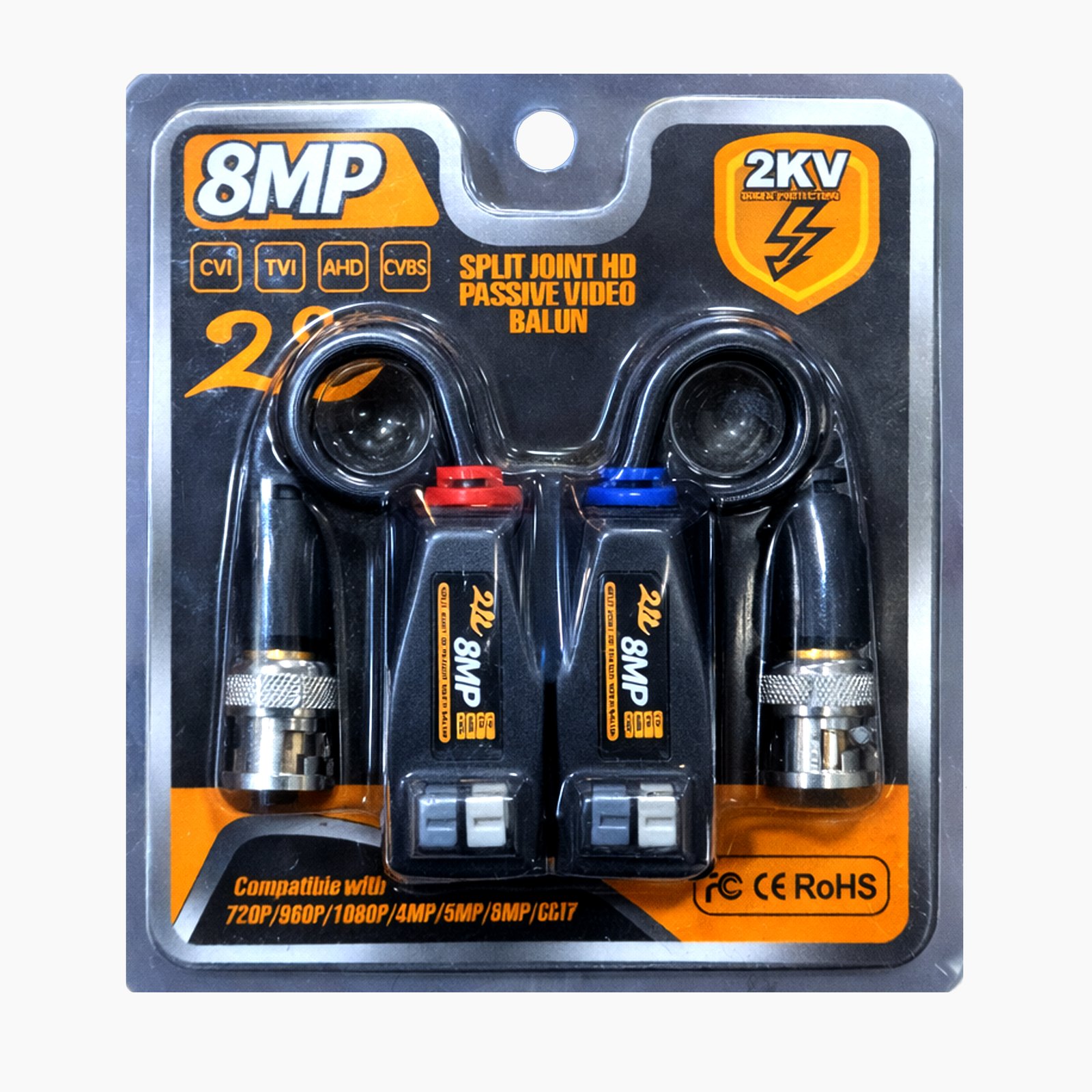 8pm split join HD Split Joint HD Passive Video Balun 8MP - Image 1